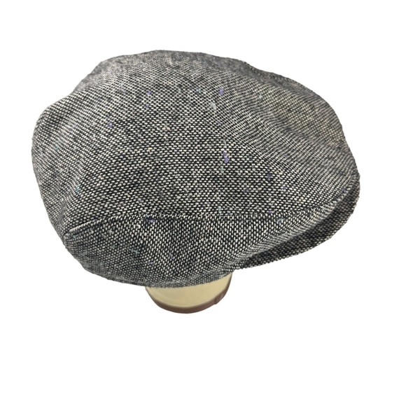 Vtg Made in USA Grey Wool Tweed Newsboy Hat Sz L 7 1/4 to 7 3/8 Peaky Blinders - Picture 7 of 11